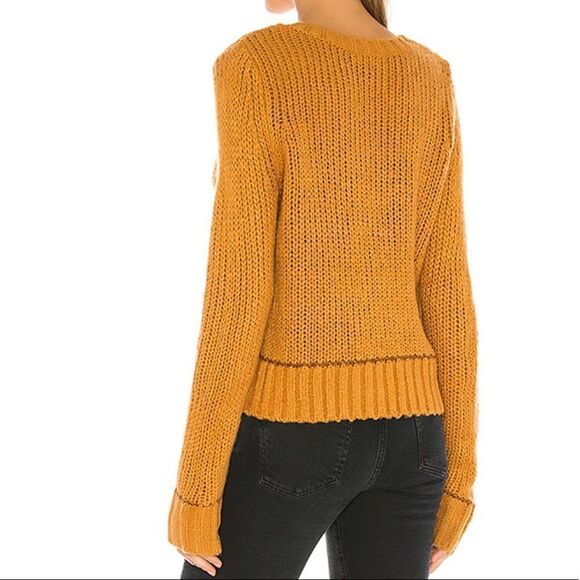 NWT Tularosa Ohara Deep V-neck Sweater in Mustard - Picture 3 of 5